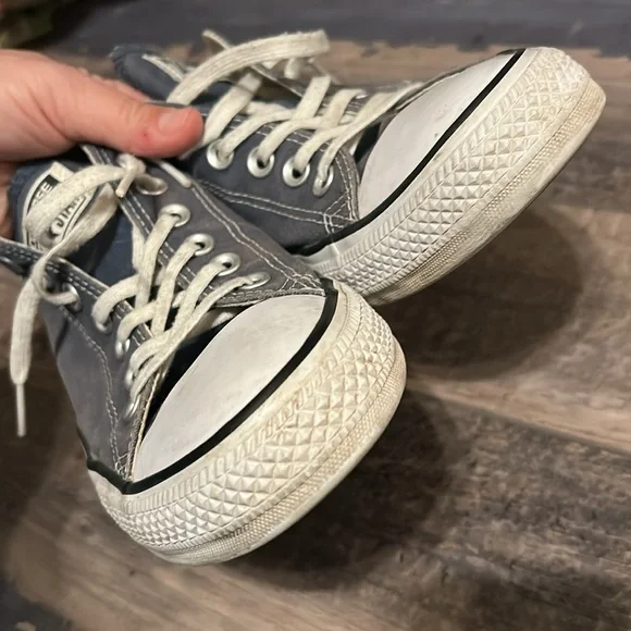 (9) Converse All Star Gray Men's Shoes - Picture 3 of 8